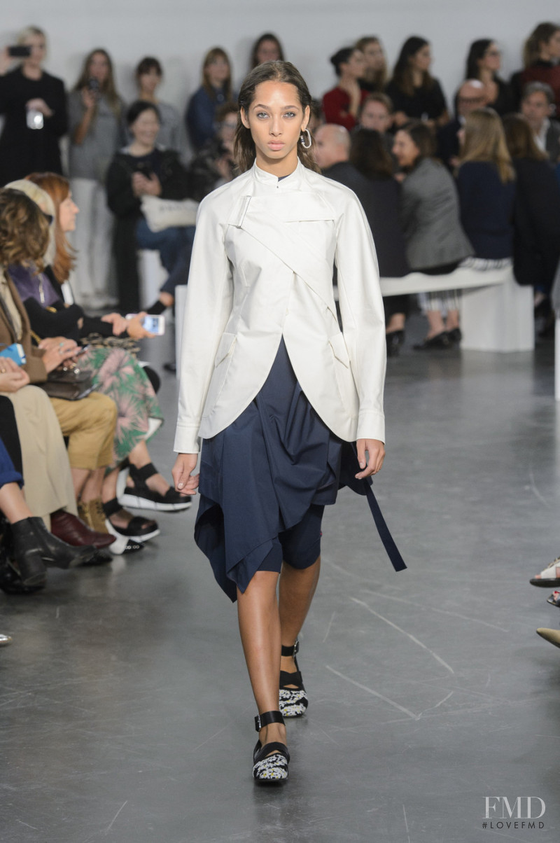 Yasmin Wijnaldum featured in  the Sportmax fashion show for Spring/Summer 2018