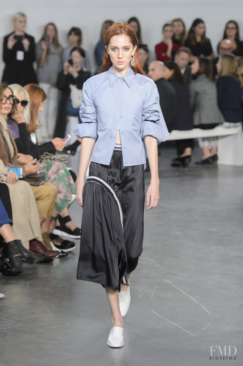 Teddy Quinlivan featured in  the Sportmax fashion show for Spring/Summer 2018