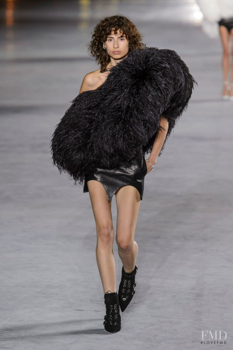 Mica Arganaraz featured in  the Saint Laurent fashion show for Spring/Summer 2018