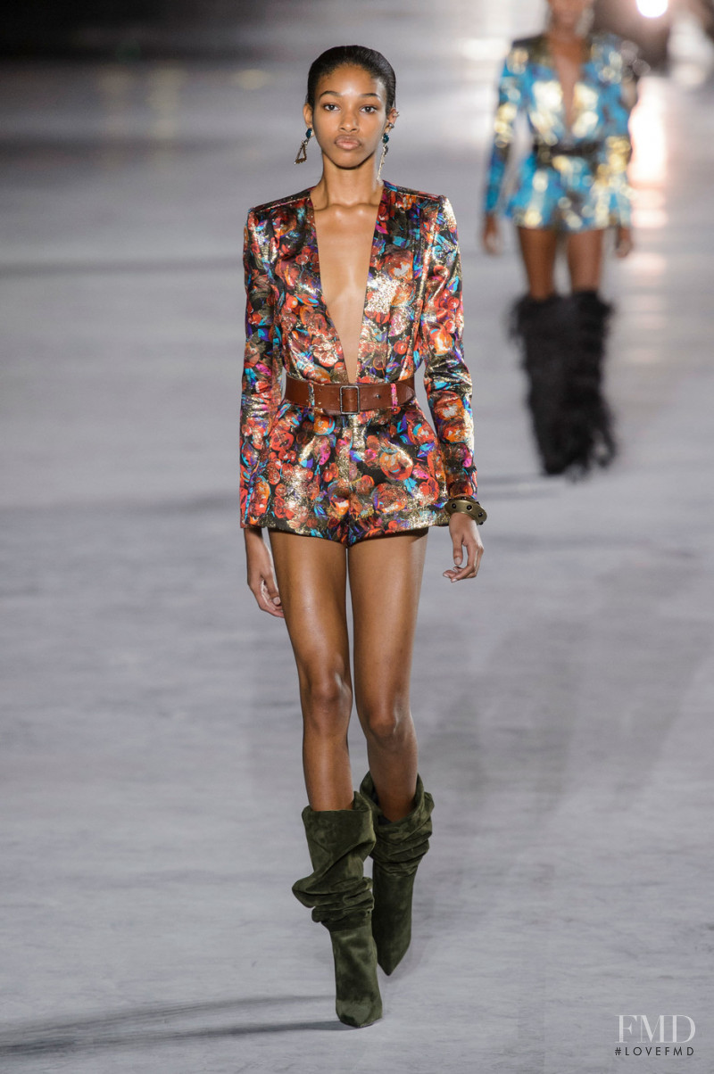 Naomi Chin Wing featured in  the Saint Laurent fashion show for Spring/Summer 2018