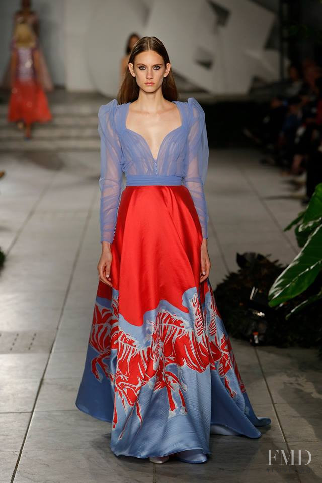 Sarah Berger featured in  the Carolina Herrera fashion show for Spring/Summer 2018