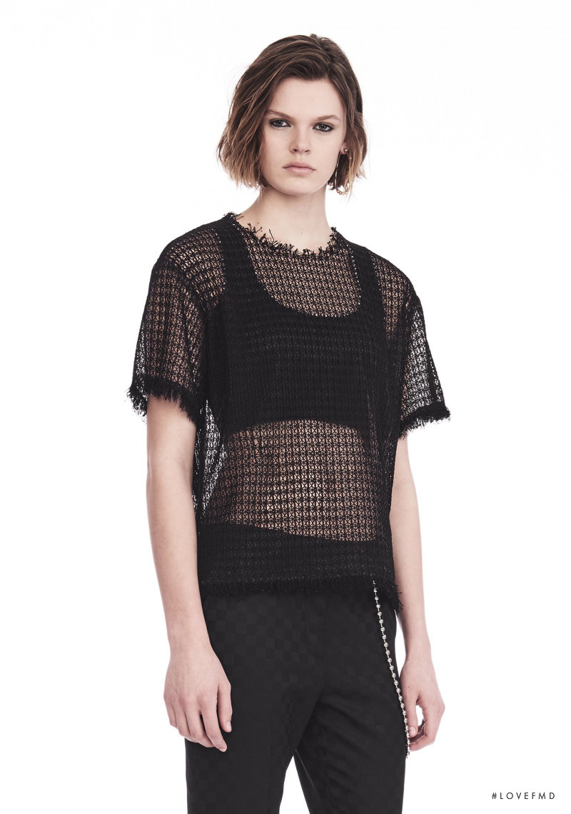 Cara Taylor featured in  the Alexander Wang catalogue for Pre-Fall 2017
