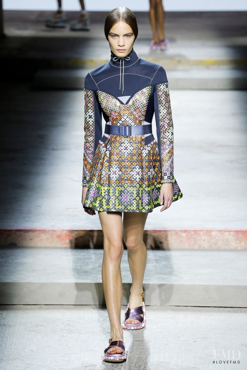 Nina Marker featured in  the Mary Katrantzou fashion show for Spring/Summer 2018