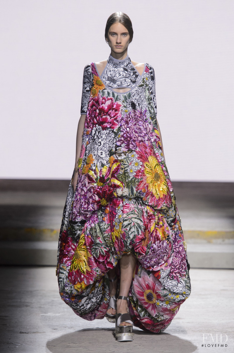 Sarah Berger featured in  the Mary Katrantzou fashion show for Spring/Summer 2018