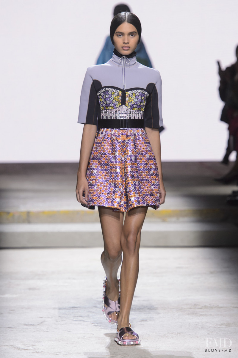Aira Ferreira featured in  the Mary Katrantzou fashion show for Spring/Summer 2018