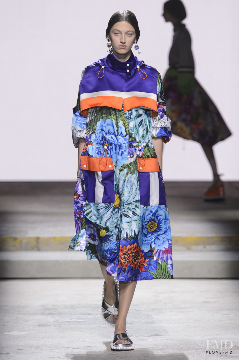 Amber Witcomb featured in  the Mary Katrantzou fashion show for Spring/Summer 2018