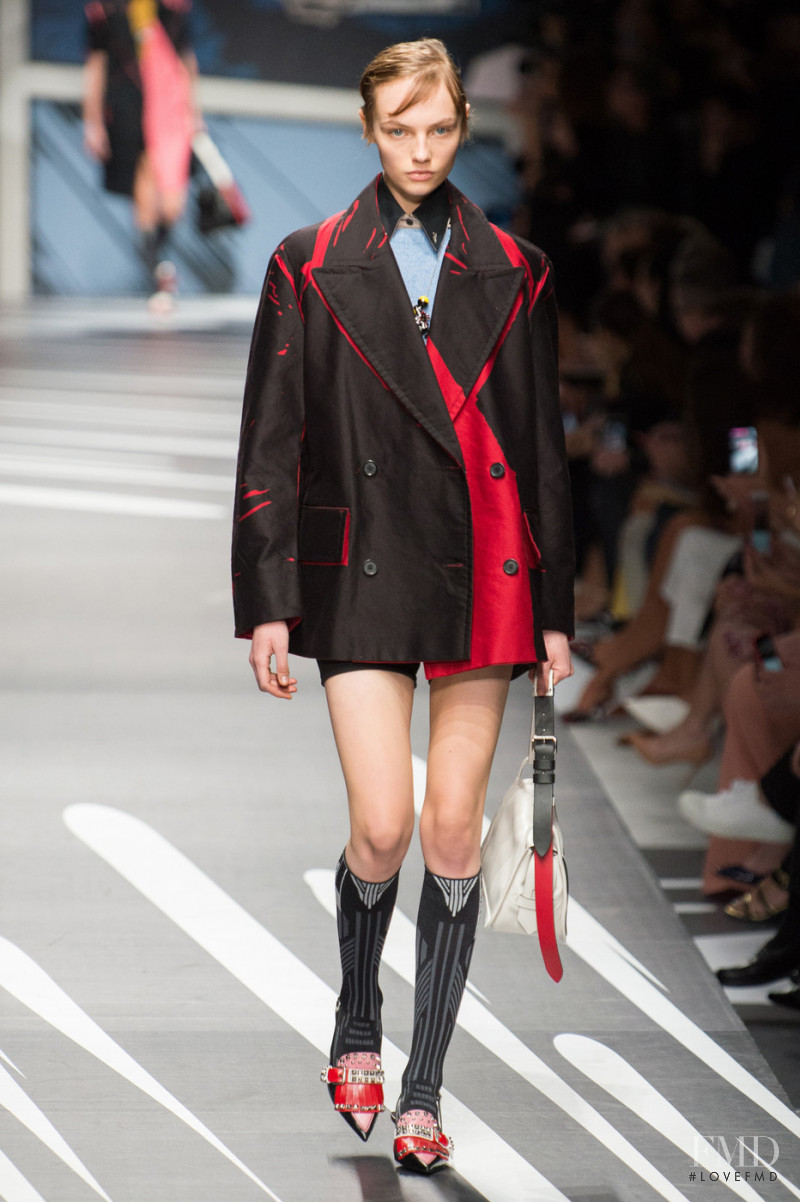 Fran Summers featured in  the Prada fashion show for Spring/Summer 2018