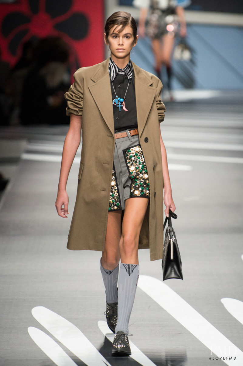 Kaia Gerber featured in  the Prada fashion show for Spring/Summer 2018