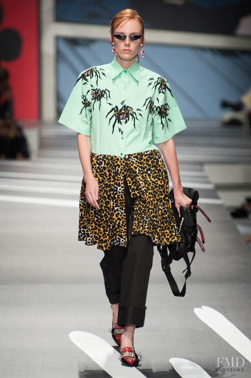 Kiki Willems featured in  the Prada fashion show for Spring/Summer 2018