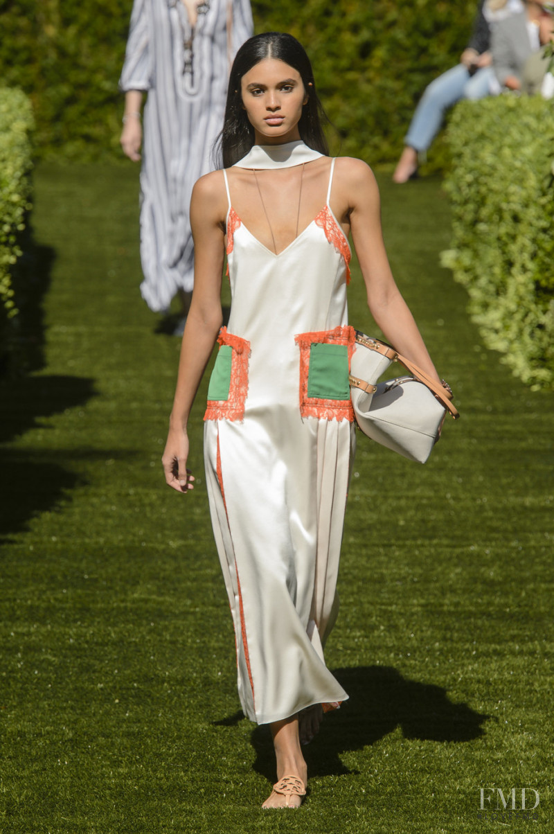 Aira Ferreira featured in  the Tory Burch fashion show for Spring/Summer 2018