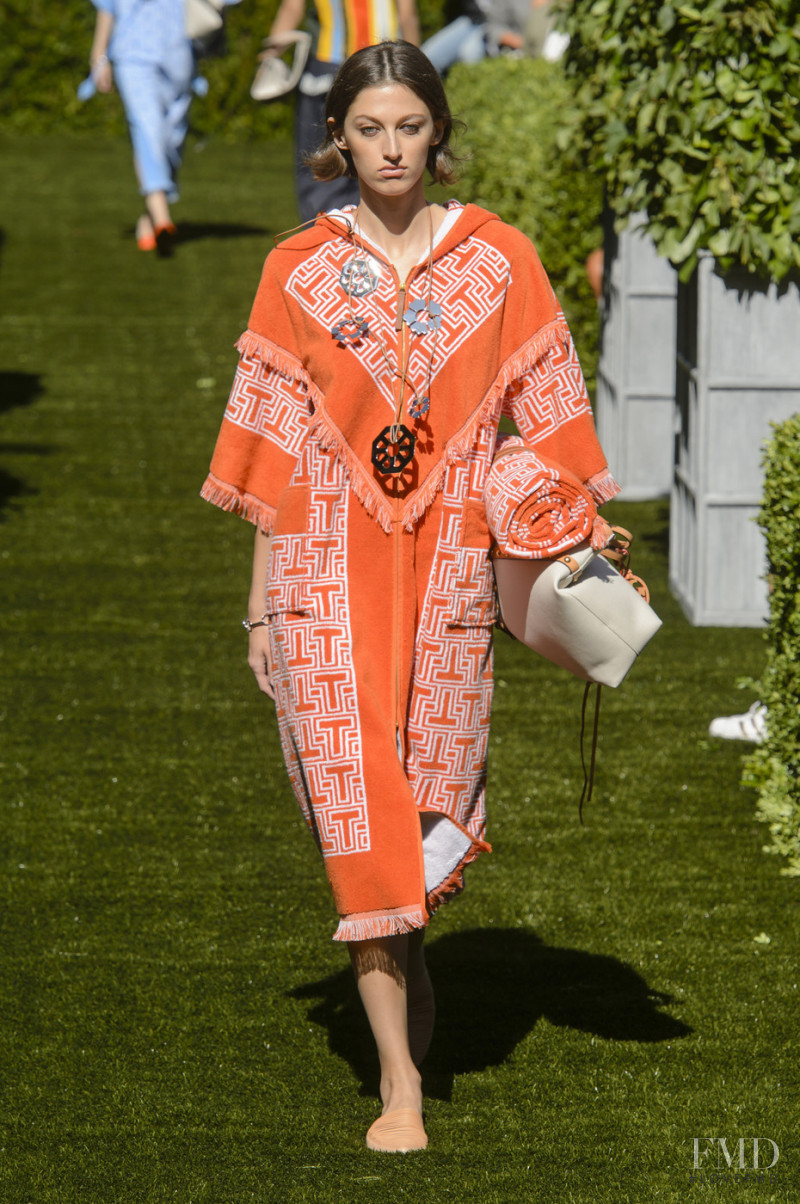 Amber Witcomb featured in  the Tory Burch fashion show for Spring/Summer 2018