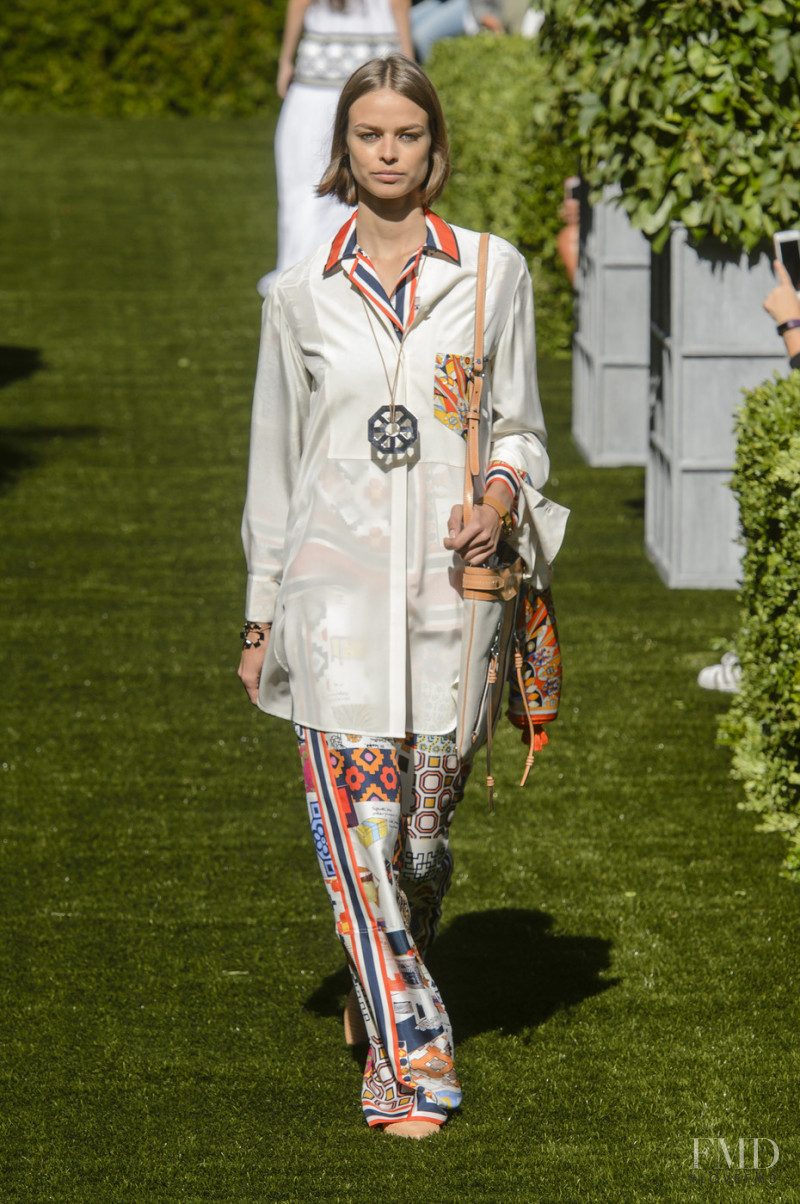 Birgit Kos featured in  the Tory Burch fashion show for Spring/Summer 2018