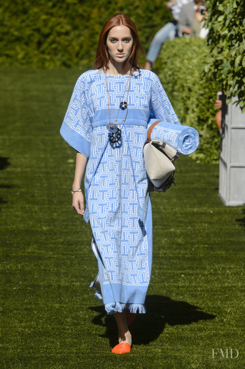 Teddy Quinlivan featured in  the Tory Burch fashion show for Spring/Summer 2018