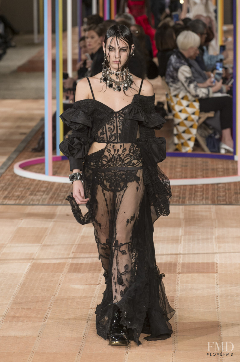 Vittoria Ceretti featured in  the Alexander McQueen fashion show for Spring/Summer 2018