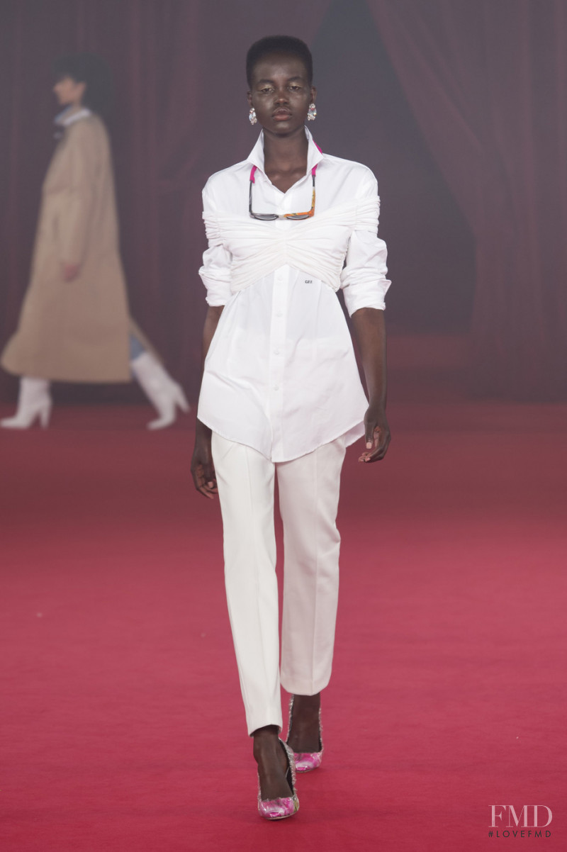 Adut Akech Bior featured in  the Off-White fashion show for Spring/Summer 2018