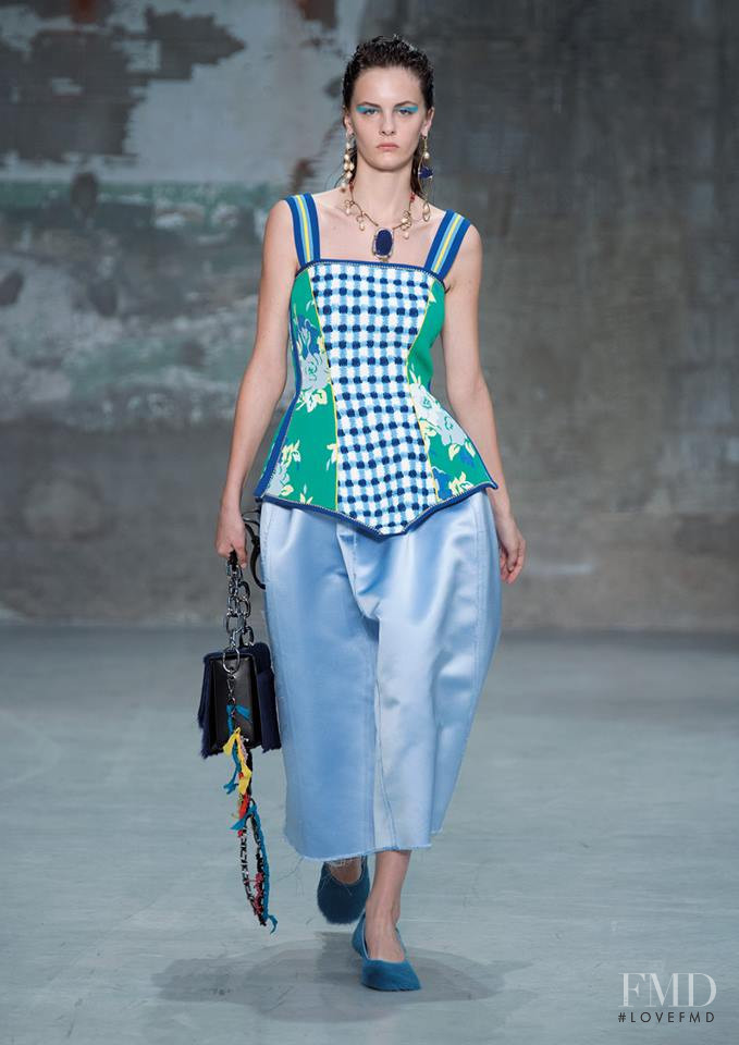 Lea Holzfuss featured in  the Marni fashion show for Spring/Summer 2018