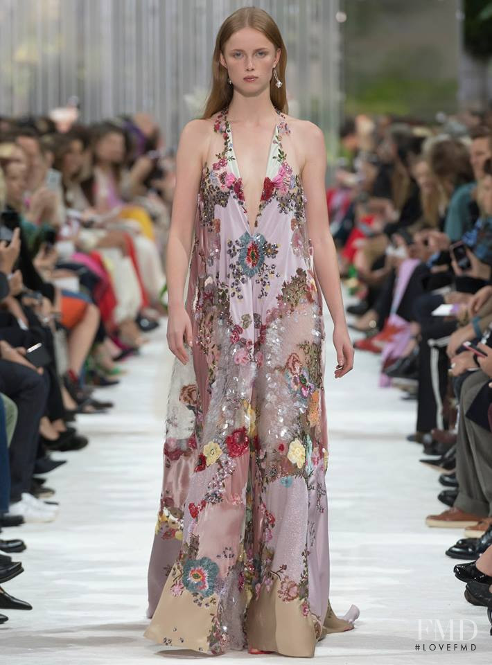 Rianne Van Rompaey featured in  the Valentino fashion show for Spring/Summer 2018