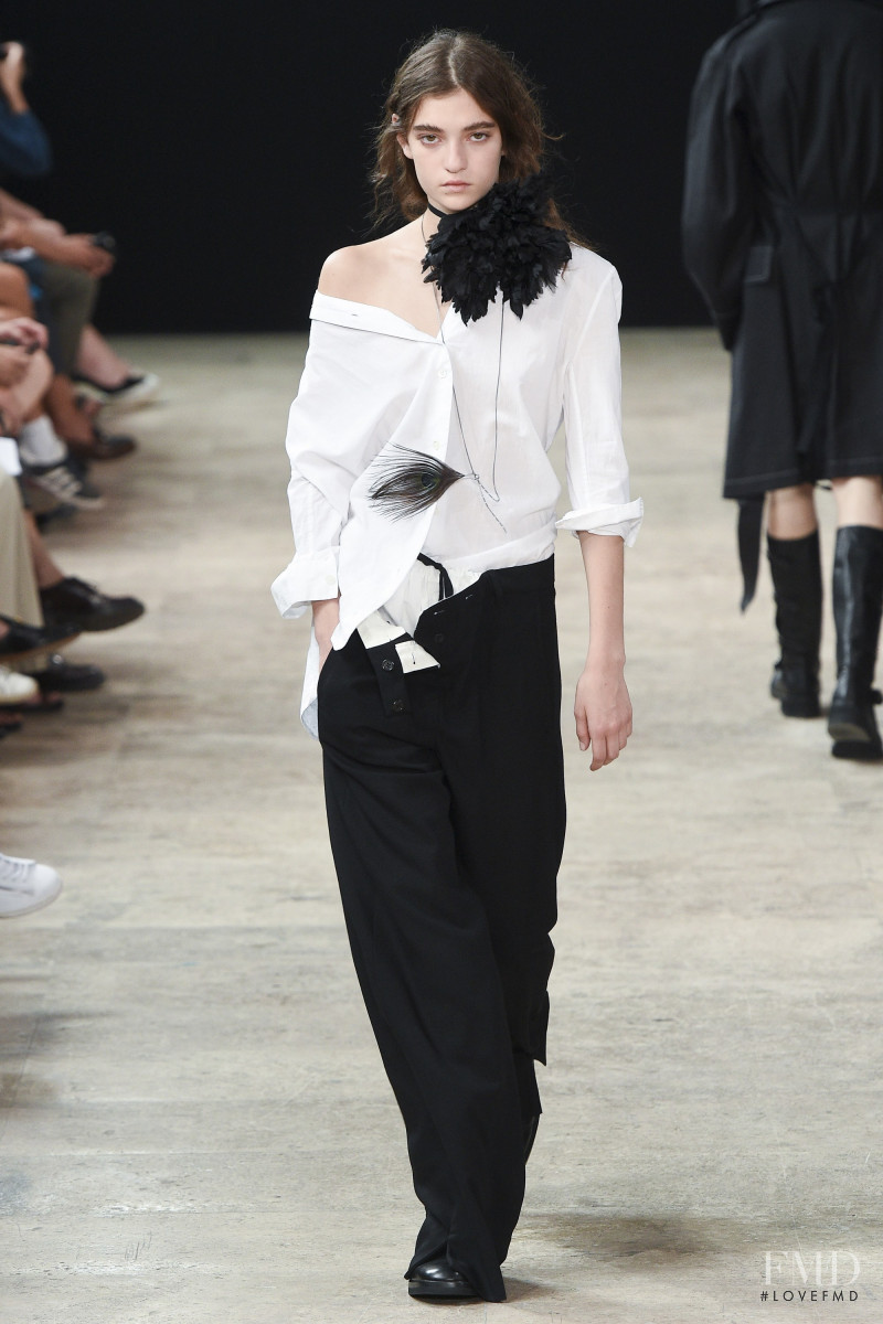 Yuliia Ratner featured in  the Ann Demeulemeester fashion show for Spring/Summer 2018