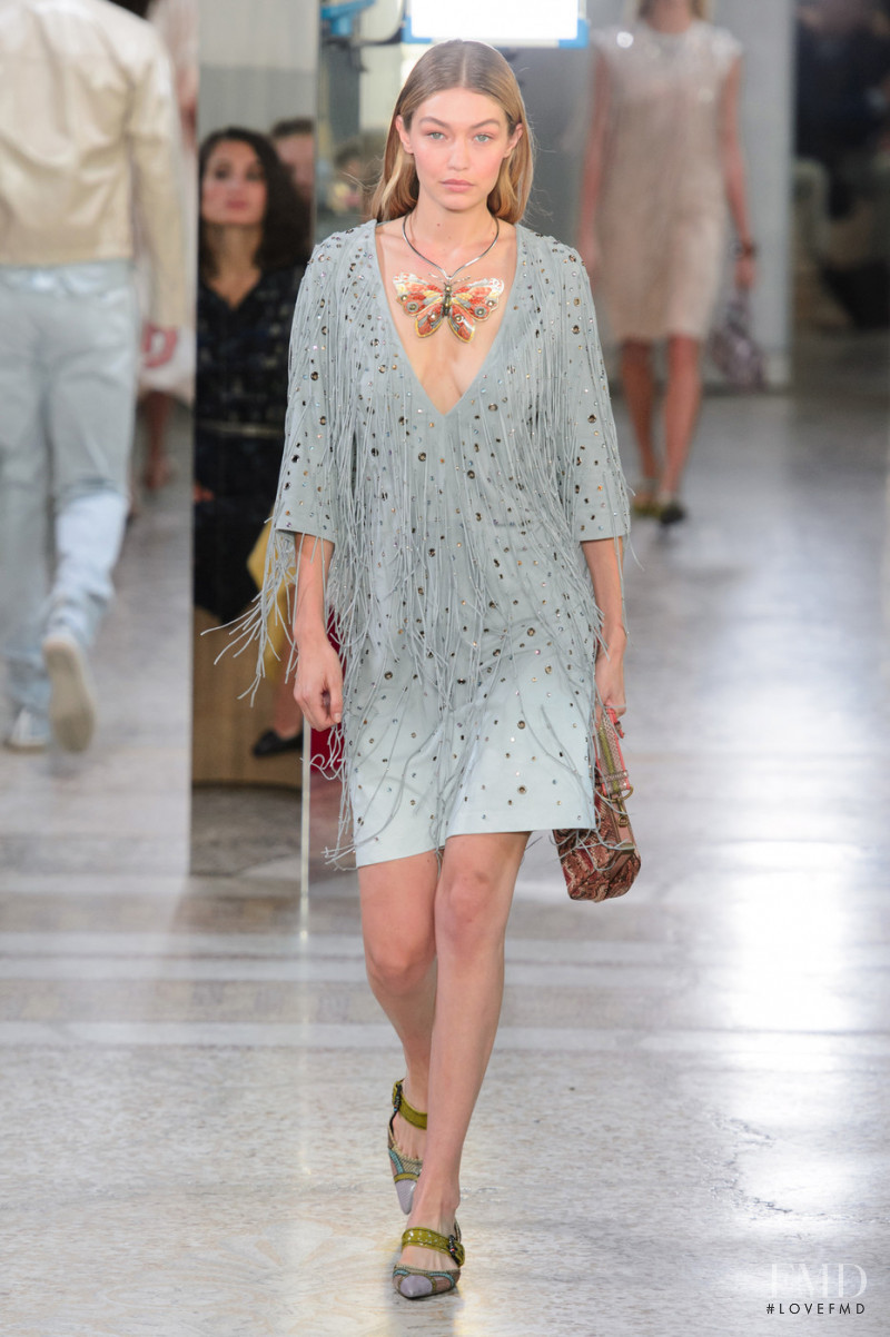Gigi Hadid featured in  the Bottega Veneta fashion show for Spring/Summer 2018