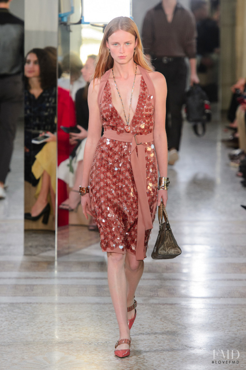 Rianne Van Rompaey featured in  the Bottega Veneta fashion show for Spring/Summer 2018