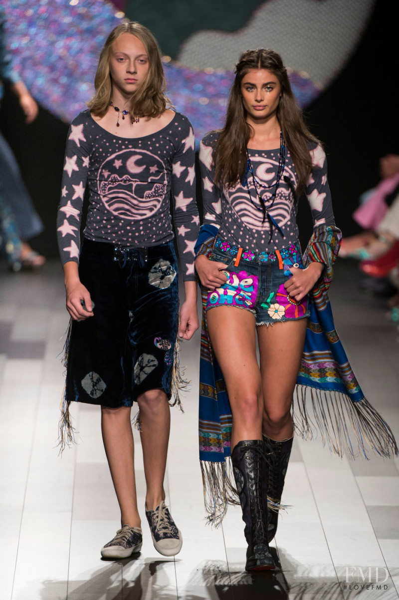 Taylor Hill featured in  the Anna Sui fashion show for Spring/Summer 2018