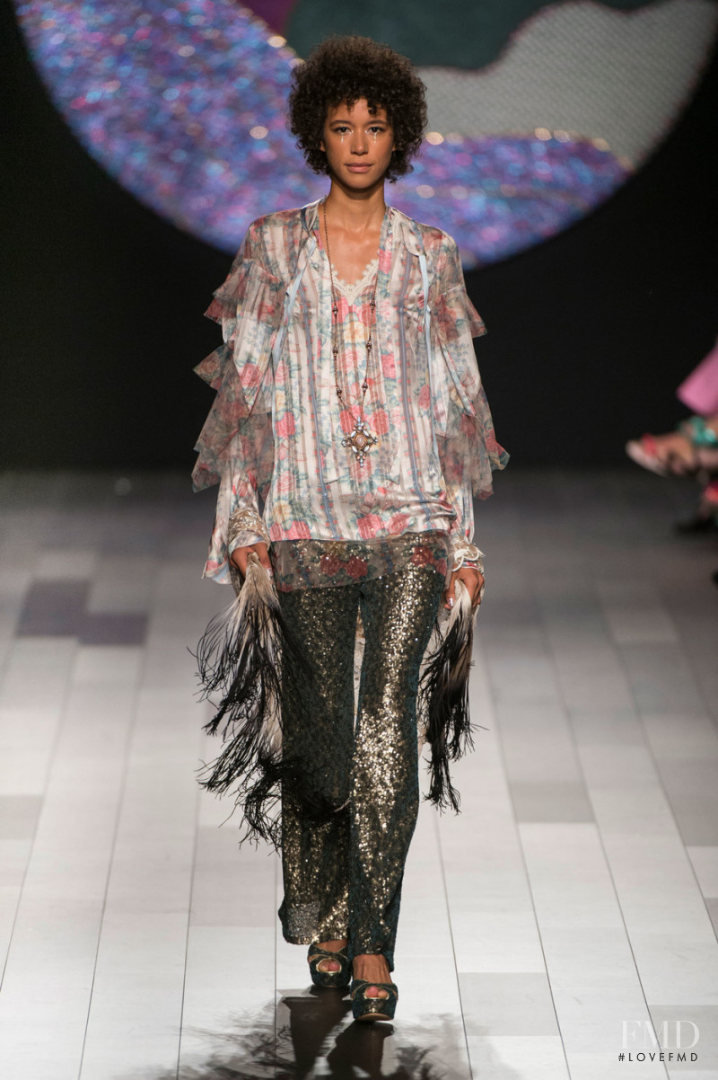 Janiece Dilone featured in  the Anna Sui fashion show for Spring/Summer 2018