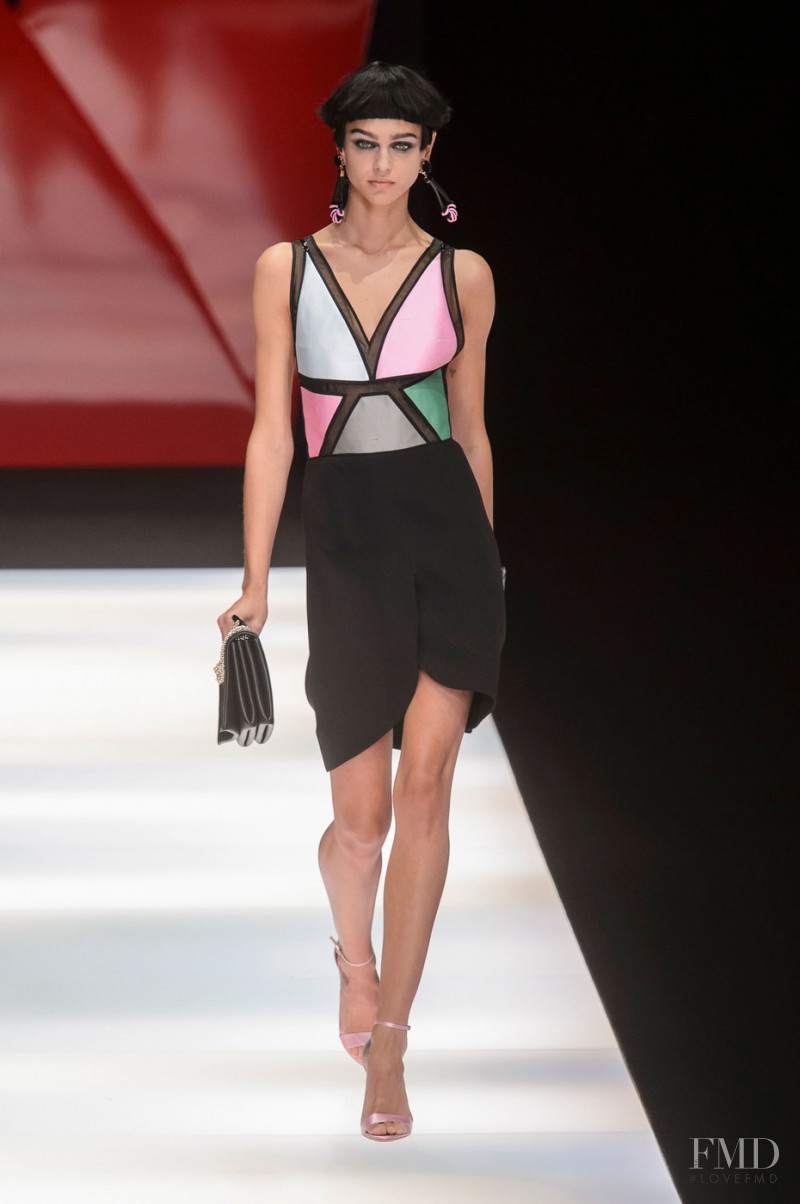 Zhenya Katava featured in  the Giorgio Armani fashion show for Spring/Summer 2018