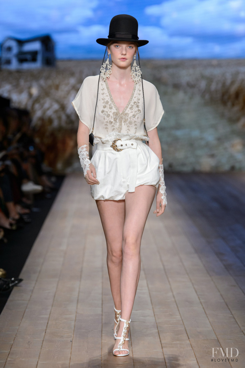 Roos Abels featured in  the Elisabetta Franchi fashion show for Spring/Summer 2018