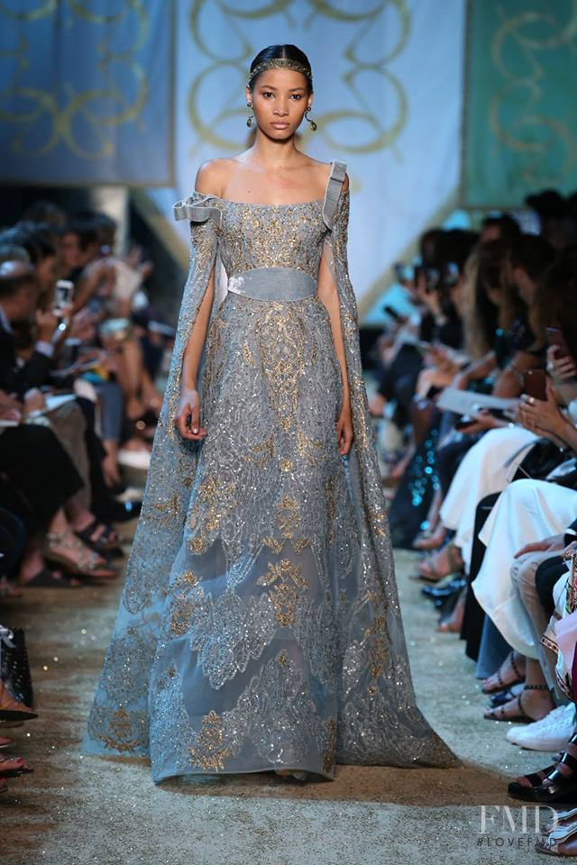 Lineisy Montero featured in  the Elie Saab Couture fashion show for Autumn/Winter 2017