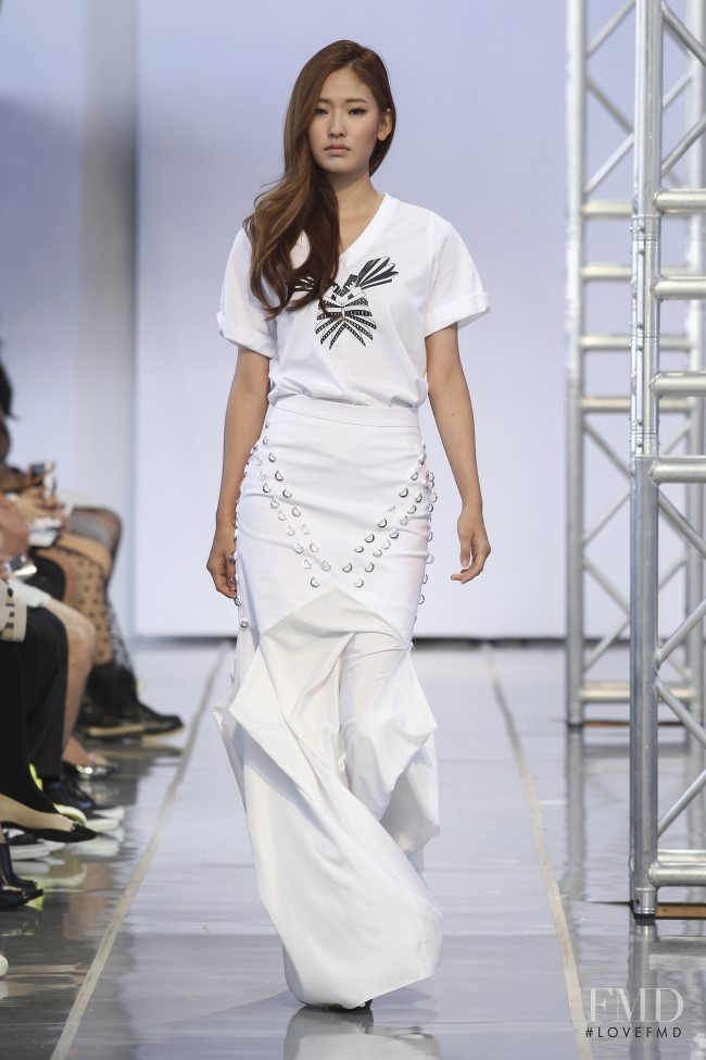 Hyun Joo Hwang featured in  the Benjamine Cadette fashion show for Spring/Summer 2015