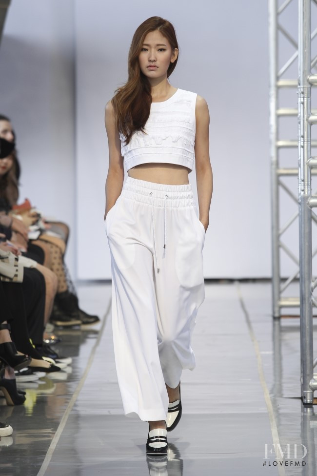 Hyun Joo Hwang featured in  the Benjamine Cadette fashion show for Spring/Summer 2015