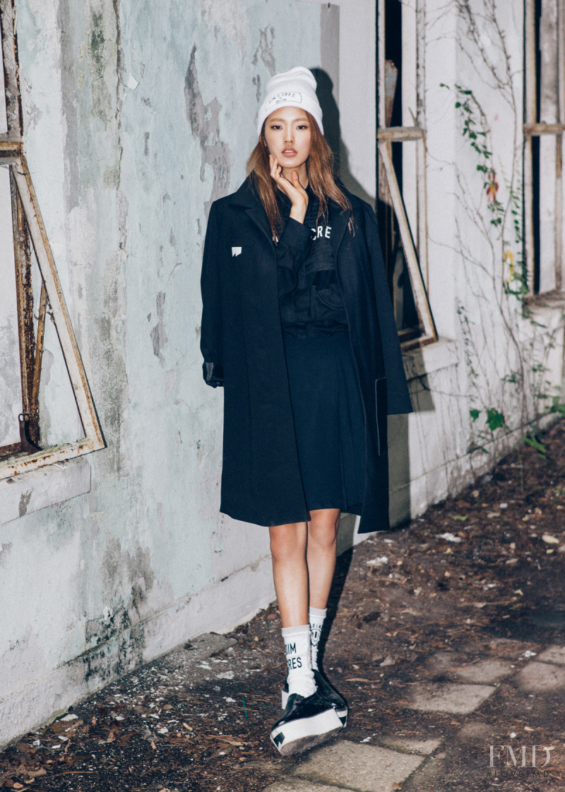 Hyun Joo Hwang featured in  the Cres E Dim lookbook for Autumn/Winter 2014