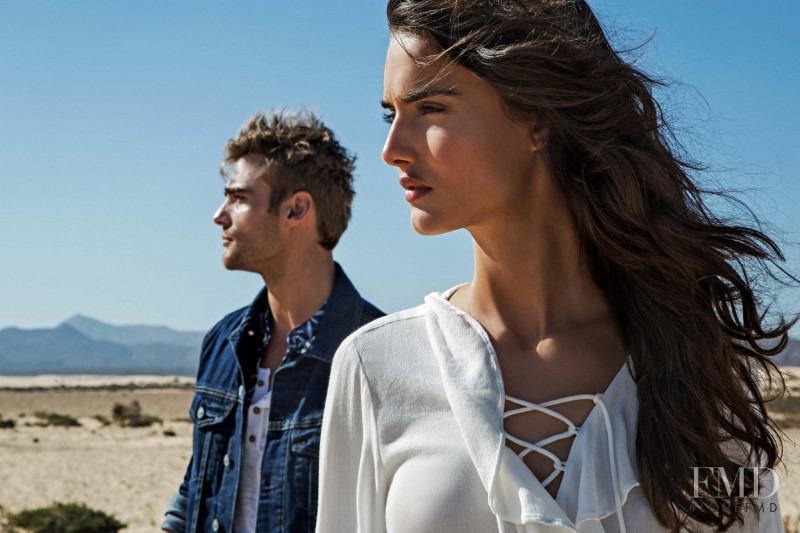 Blanca Padilla featured in  the Stradivarius advertisement for Spring/Summer 2017