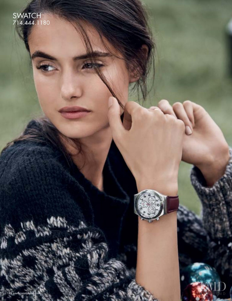 Blanca Padilla featured in  the South Coast Plaza Rustic Elegance lookbook for Holiday 2016