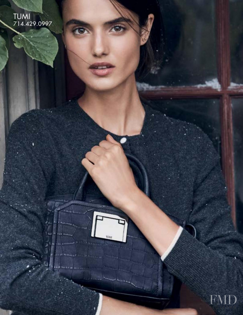 Blanca Padilla featured in  the South Coast Plaza Rustic Elegance lookbook for Holiday 2016