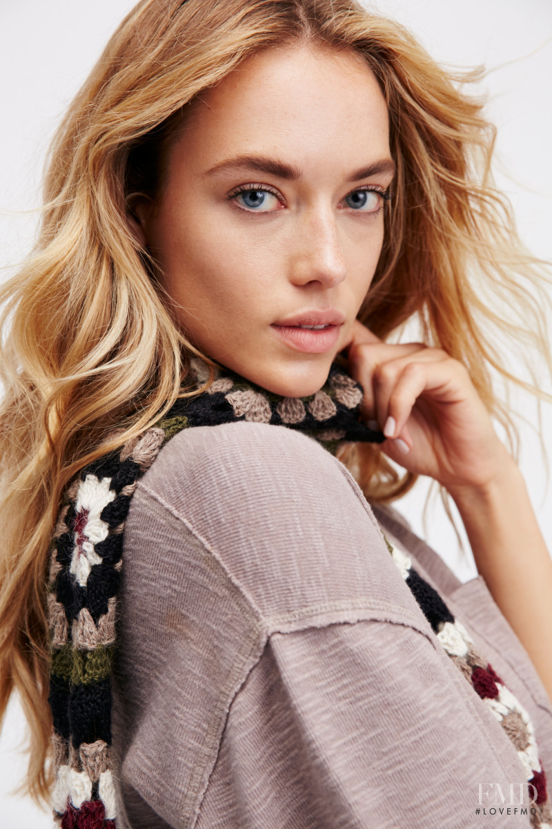 Hannah Ferguson featured in  the Free People Tighten Up catalogue for Autumn/Winter 2016