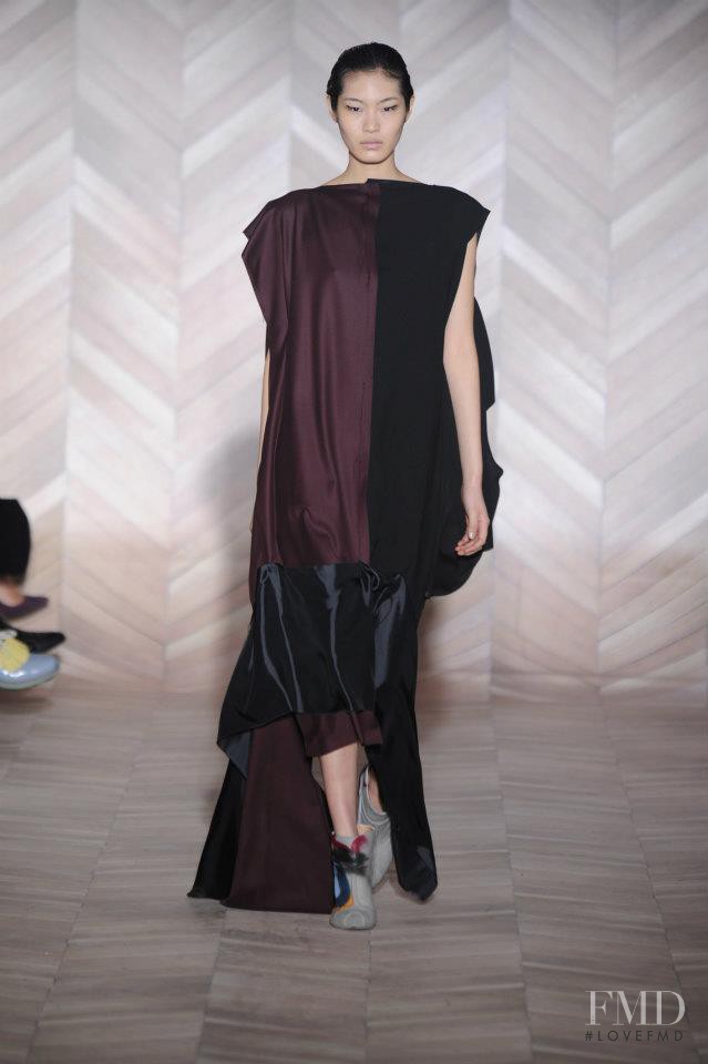Chiharu Okunugi featured in  the Maison Martin Margiela fashion show for Autumn/Winter 2012