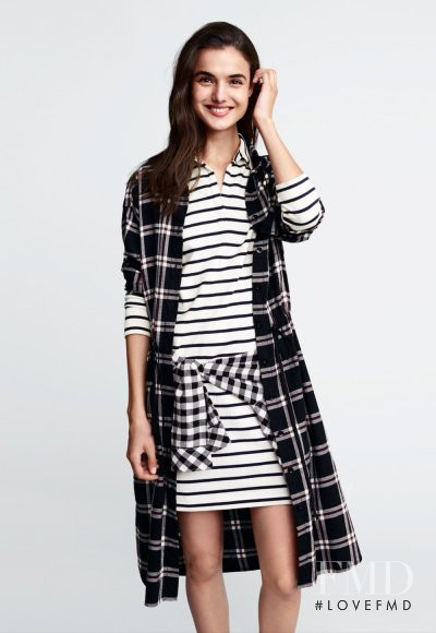 Blanca Padilla featured in  the Uniqlo lookbook for Pre-Fall 2015