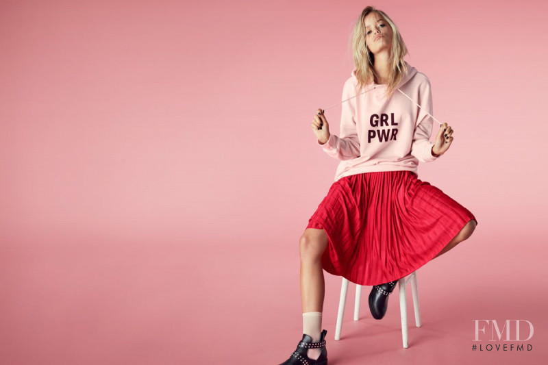 Frida Aasen featured in  the H&M Divided lookbook for Spring 2017