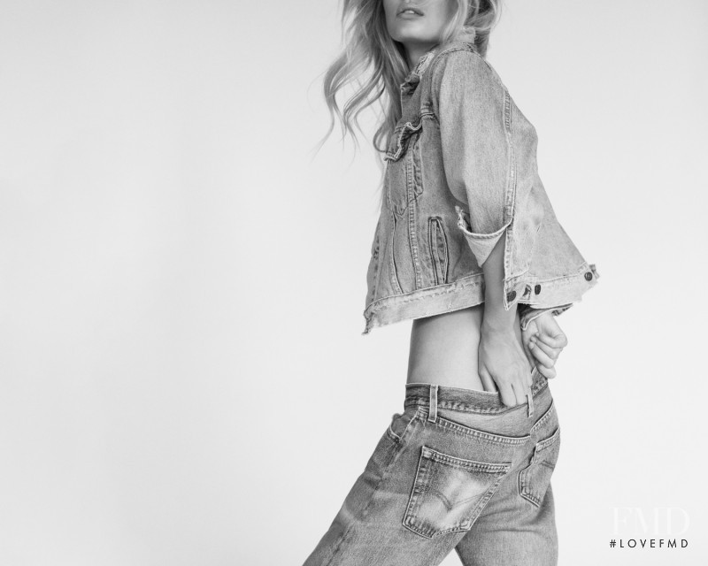 Frida Aasen featured in  the RE/DONE Jeans Denim all night long advertisement for Autumn/Winter 2015