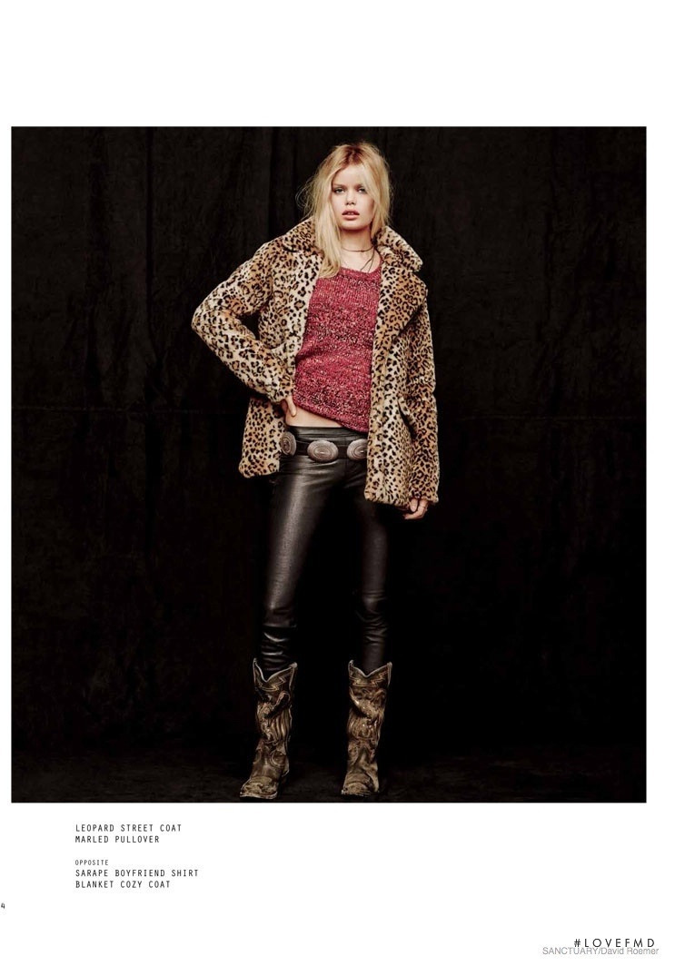 Frida Aasen featured in  the Sanctuary lookbook for Fall 2014