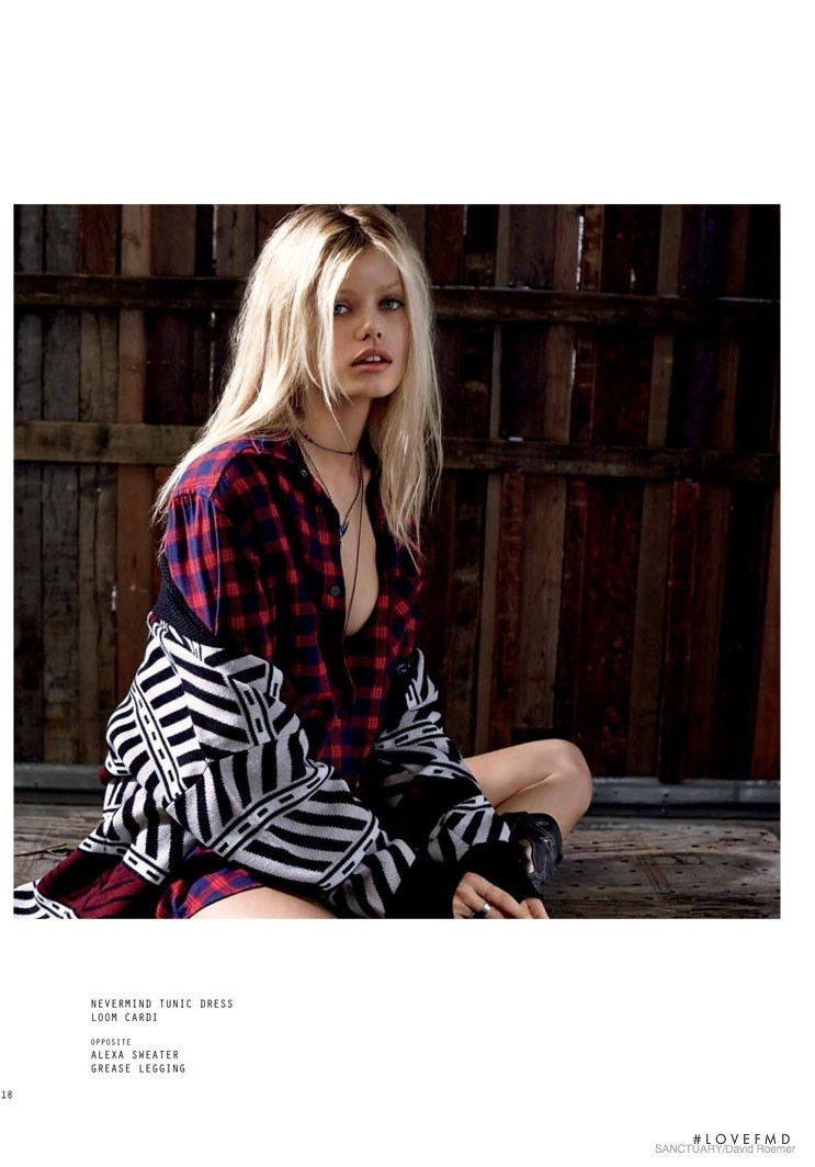 Frida Aasen featured in  the Sanctuary lookbook for Fall 2014