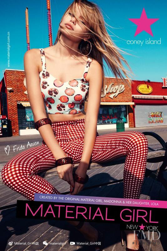 Frida Aasen featured in  the Material Girl advertisement for Spring/Summer 2015