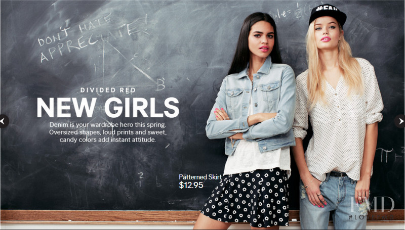 Frida Aasen featured in  the H&M New Girls lookbook for Spring/Summer 2014