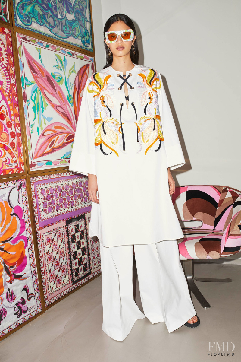 Aira Ferreira featured in  the Pucci lookbook for Resort 2018