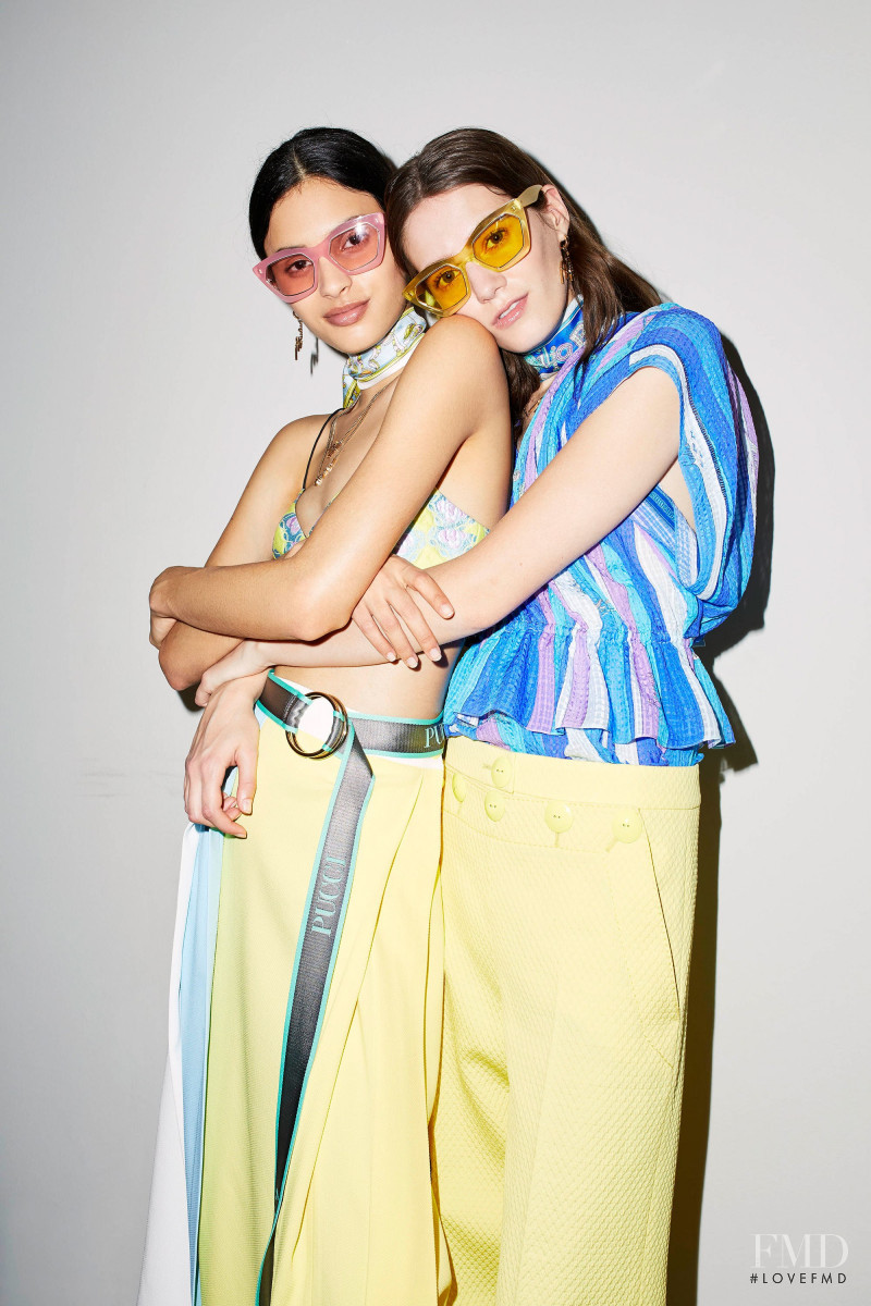 Aira Ferreira featured in  the Pucci lookbook for Resort 2018