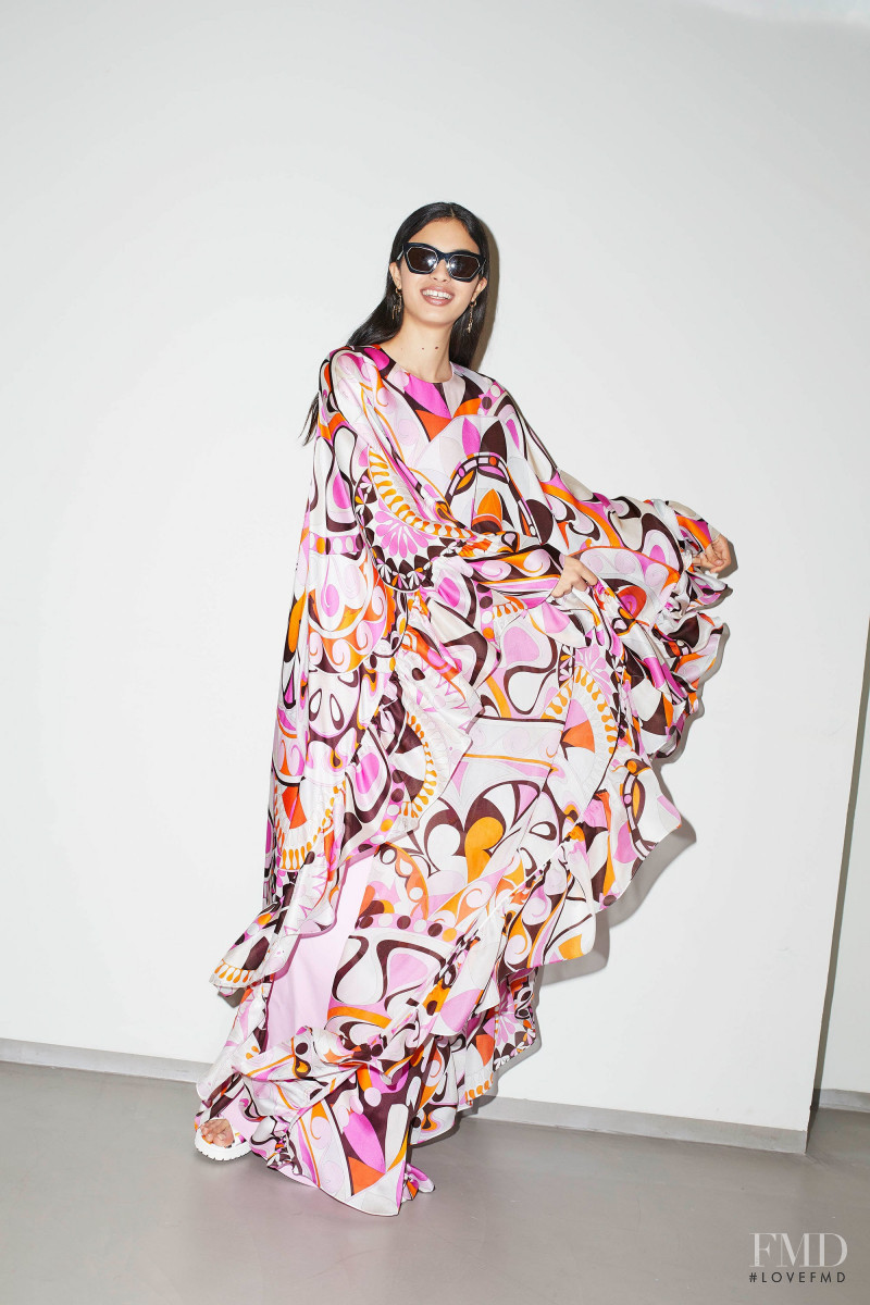 Aira Ferreira featured in  the Pucci lookbook for Resort 2018