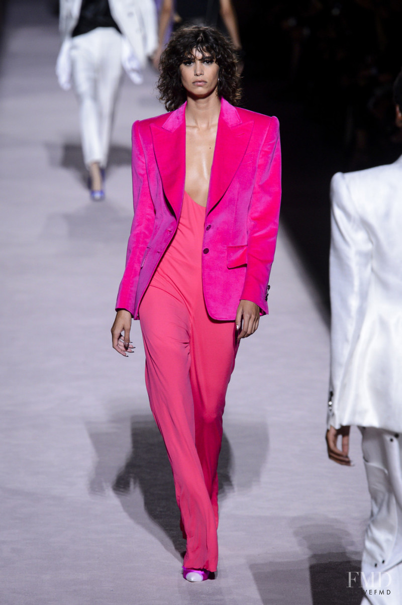 Mica Arganaraz featured in  the Tom Ford fashion show for Spring/Summer 2018