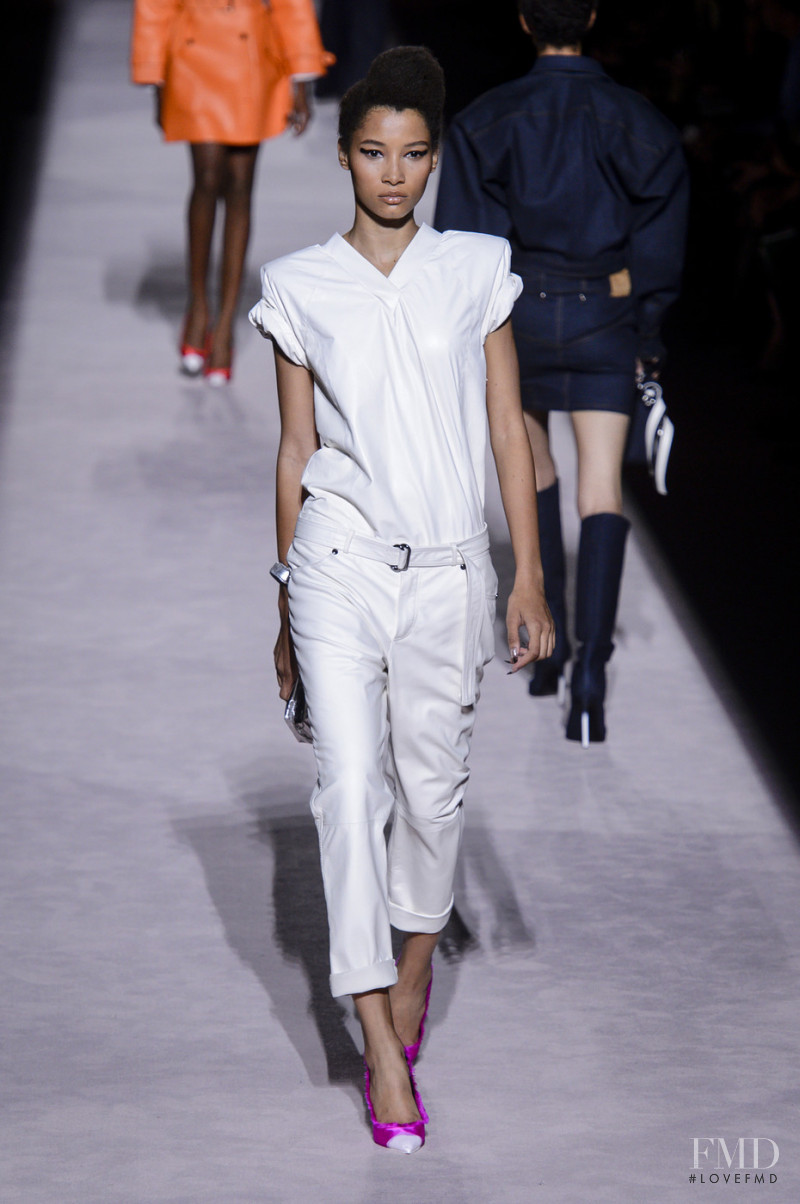 Lineisy Montero featured in  the Tom Ford fashion show for Spring/Summer 2018
