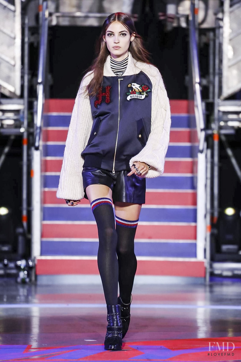 Camille Hurel featured in  the Tommy Hilfiger x Gigi Hadid fashion show for Spring/Summer 2018